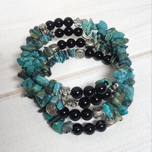 New Coil Wrap Beaded Bracelet Handmade